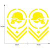 2 PCS/Set D-739 Skull Pattern Car Modified Decorative Sticker(Yellow)