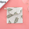 8pcs Cotton and Linen Sanitary Napkin Storage Bag Handy Clutch Bag(Leaves)