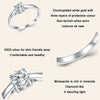 MSR005 Sterling Silver S925 Four Claw Moissanite Ring White Gold Plated Jewellery, Size: No.6