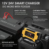 FOXSUR 12V / 24V / 10A Car / Motorcycle Battery Smart Repair Lead-acid Battery Charger(UK Plug Yellow)