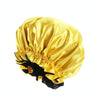 TJM-443A Double-Layer Satin Big Lace Night Hat Round Hat Chemotherapy Hat, Size: One Size Adjustable(Yellow)