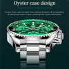 OLEVS 2870 Men Multifunctional Chronograph Three Eyes Waterproof Quartz Watch(Green + Silver)