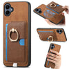 For Samsung Galaxy A05 Retro Cross Leather Ring Side Insert Card Bag MagSafe Phone Case(Brown)