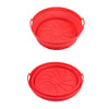 Air Fryer Grill Mat High Temperature Resistant Silicone Baking Tray, Specification: Round Inner Red