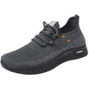 D06 Men Spring Flying Knitting  Shoes Lace Up Sports Casual Shoes, Size: 43(Gray)