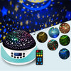 LED Starry Sky Light USB Remote Control Rotating Music Projector Lamp Romantic Starry Night Light(Blue)