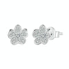 BSE855 Sterling Silver S925 White Gold Plated Full-set Zircon Flower Stud Earrings