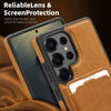 For Samsung Galaxy S25 5G Pindun MagSafe Card Slot Leather Back Phone case(Black)