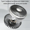 Car Double-head Hose Seat Fan with Light(Black)