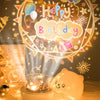 Children Starry Sky Projection Lamp USB Rotating LED Night Light Music Box Chargeable Sleeping Light(Greedy Cat)