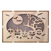 Wooden Halloween Witch Pumpkin Haunted House LED Lights Three-Dimensional Ornaments(JM01500)