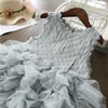 Summer Girls Sleeveless Tutu Lace Dress, Kid Size:110cm(Pink)