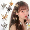 Moving Simulation Butterfly Hairpin Simple Bangs Clip Hair Accessories(Silver)