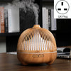Bird Cage Wood Graphic Aromatherapy Machine Ultrasonic Smart Home Colorful Night Light Hollow Humidifier, Product specifications: UK Plug(Light Wood Pattern)