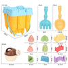 13pcs /Set Outdoor Castle Beach Toy Bucket Child Play House Cartoon Play Sand Dredging Tool(Green)
