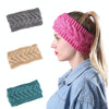 2 PCS Twist Hair Accessories Hair Band Knitted Wool Thickened Warm Headgear(Blue)