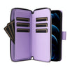 For iPhone 12 Pro Max Nine-card Slots Zipper Wallet Bag Leather Phone Case(Light Purple)