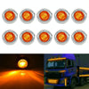 10 PCS MK-118 3/4 inch Metal Frame Car / Truck 3LEDs Side Marker Indicator Lights Bulb Lamp (Yellow Light)