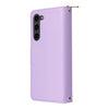 For Samsung Galaxy S23+ 5G Nine-card Slots Zipper Wallet Bag Leather Phone Case(Purple)