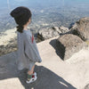 Autumn Girls Loose Letter Long Sleeve Skirt Shirt, Suggest Height:Size 9105-110cm(Purple)