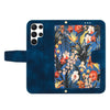 For Samsung Galaxy S24 Ultra 5G Floral Pattern Leather Phone Case with Lanyard(Dark Blue)