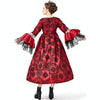 PS1972 Halloween Costume Adult Retro Lace Palace Dress, Size: M(Red)