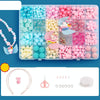 Beaded Educational Toys DIY Jewelry Material Set For Children 24 Grids Ice Pink World+S Package