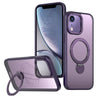 For iPhone XR Wing Series Gen2 MagSafe Metal Ring Holder Phone Case(Dark Purple)