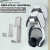 Gamepad & Headphone Three-In-One Wall Mounted Hanger For PS5 / PS4