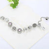 Women Fashion Simple Panjia Opal Crystal Alloy Bracelet, Length:17cm(Silver)