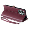 For Redmi Note 13 Pro 4G Global Wallet Multi-card Slot Leather Phone Case with Lanyard(Wine Red)