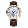 Ochstin 6050E Multifunctional Quartz Men Leather Watch(Rose Gold+Coffee)