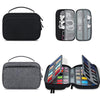 Multifunction Watch Strap Data Line 36 Slots Storage Bag(Black)