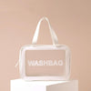 2 PCS Frosted Translucent Waterproof Storage Bag Cosmetic Bag Swimming Bag Wash Bag White L