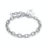 OPK 1323 Stainless Steel Personalized Simple Heart Pearl Bracelet, Color: Steel Color