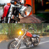 5.75 inch Motorcycle Black Shell Retro Lamp LED Headlight Modification Accessories for CG125 / GN125(White)