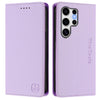 For Samsung Galaxy S24 Ultra 5G RC01 Dual-Folded Magnetic Suction RFID Leather Phone Case(Light Purple)