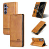 For Samsung Galaxy A56 5G AZNS Magnetic Calf Texture Flip Leather Phone Case(Light Brown)