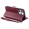 For Redmi Note 12R Wallet Multi-card Slot Leather Phone Case with Lanyard(Wine Red)