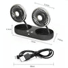 F304 Double-head Hose Built-in Lithium Battery USB Car Fan, Color: Green Gold