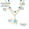 Angel Eyes Pendant Layered Necklace, Model: N2210-2 Double-layer Pentagon Pendant