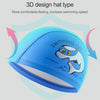 Children Swimming Cap PU Printed Cute Dolphin Pattern Elastic Swimming Cap(Silver Grey)