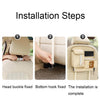 Multifunctional Car Cute Cartoon Rear Seat Back-mounted Storage Bag Garbage Bin in Car(Coffee)
