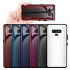 For Galaxy Note 9 Texture Gradient Glass Protective Case(Rose Red)