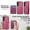 For Samsung Galaxy S23 FE 5G Skin Feel Detachable Card Bag Magsafe Phone Case(Wine Red)