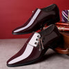 Pointed Business Dress Men Glossy Casual Leather Shoes, Size:42(Black)