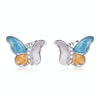 S925 Sterling Silver Three Colors Butterfly Ear Studs Women Earrings