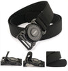 TUSHI 3.8cm Width Men Belts Army Style Quick Release Buckle Nylon Outdoor Man Casual Belt 125cm, Style: Elastic-Black