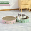 Round Green Cat Scratcher Bed, 36cm, Corrugated Cardboard