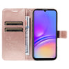 For Samsung Galaxy A06 4G / 5G 3D Butterfly Embossed Pattern Flip Leather Phone Case(Rose Gold)